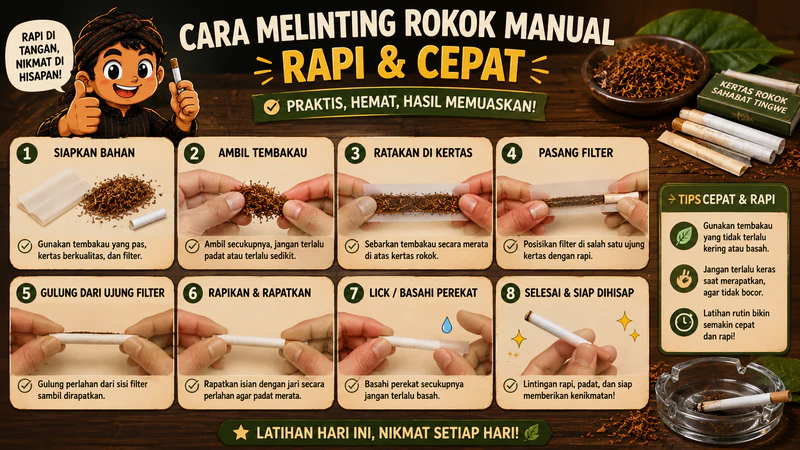 cara melinting rokok tanpa alat yang rapi dan cepat