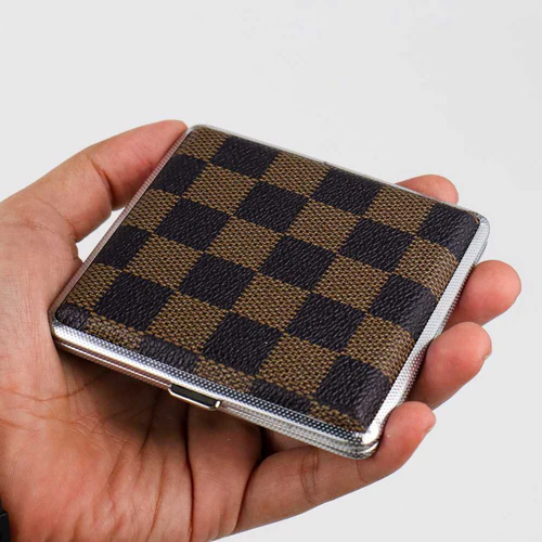 kotak bungkus rokok elegan leather cigarette case 20 slot