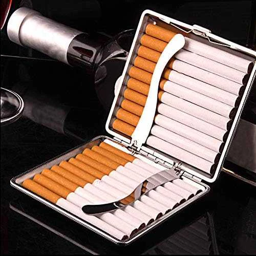 kotak bungkus rokok elegan leather cigarette case 20 slot
