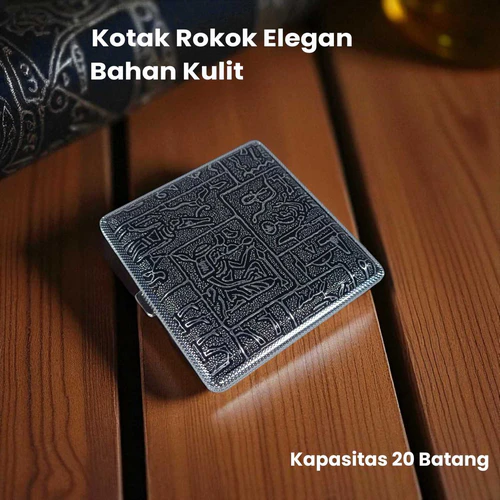 kotak rokok egypt elegan leather cigarette box case 20 slot